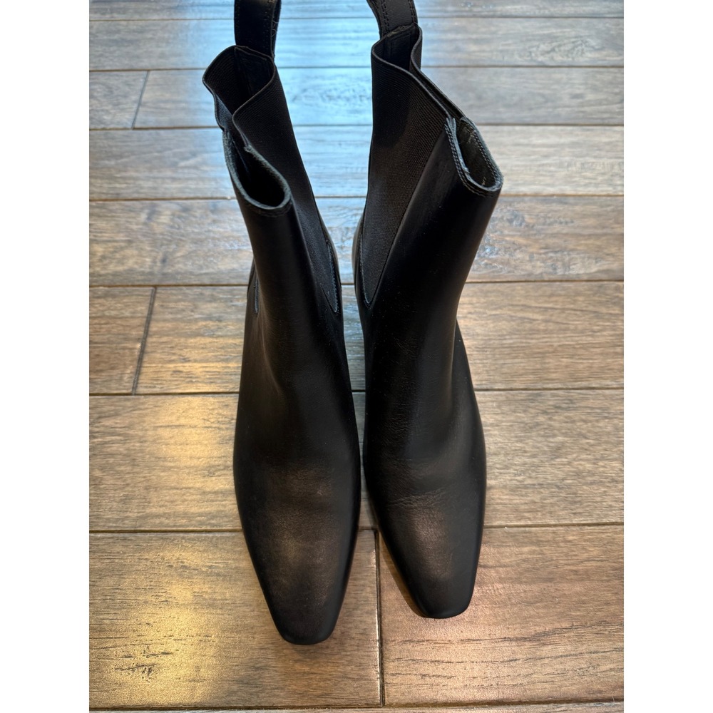 Madewell NX443 Ankle Boots Women 9 Black Leather Pointed Toe Kitten Heel Chelsea